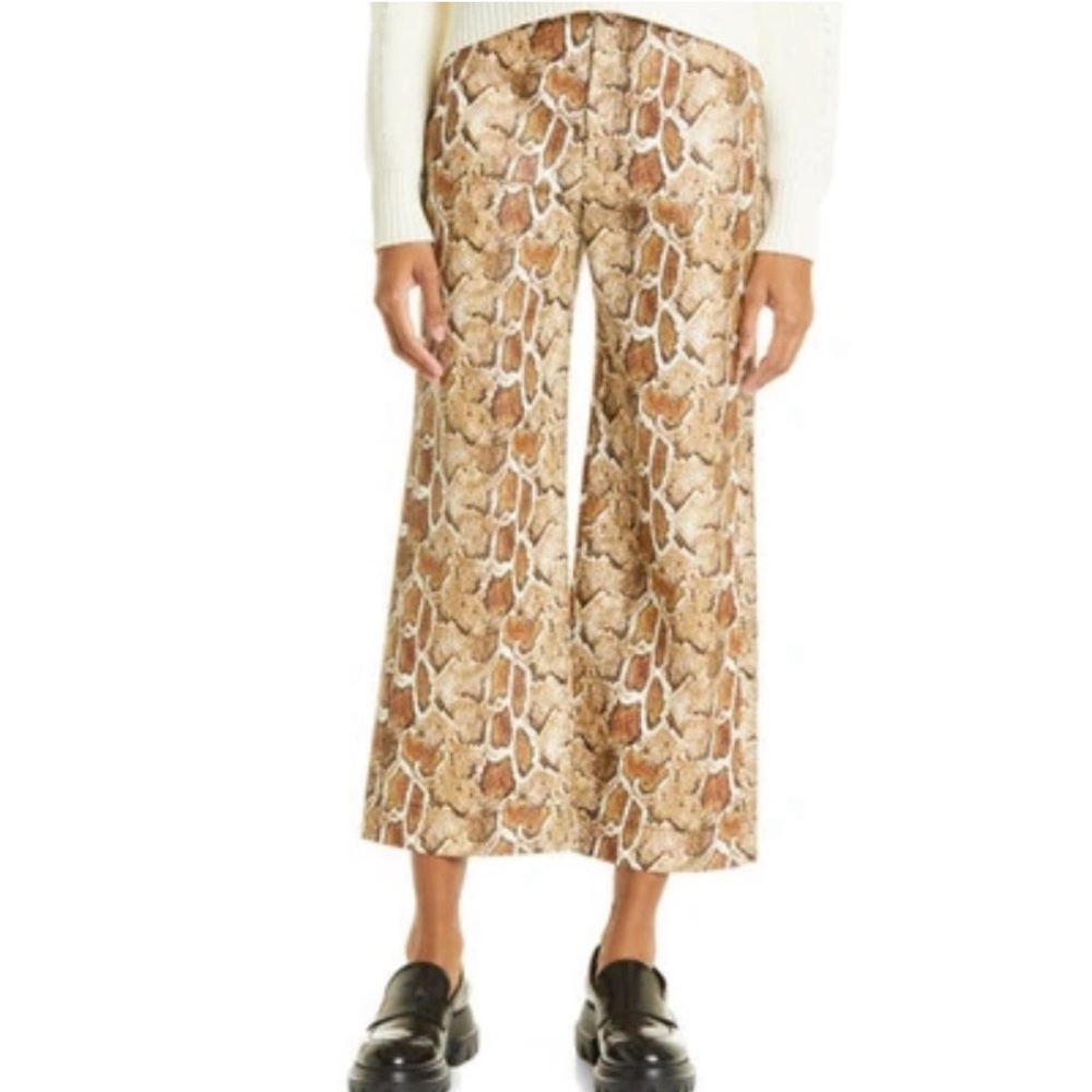 Proenza Schouler White Label Snake Effect Faux Leather Straight Leg Pants Sz 2